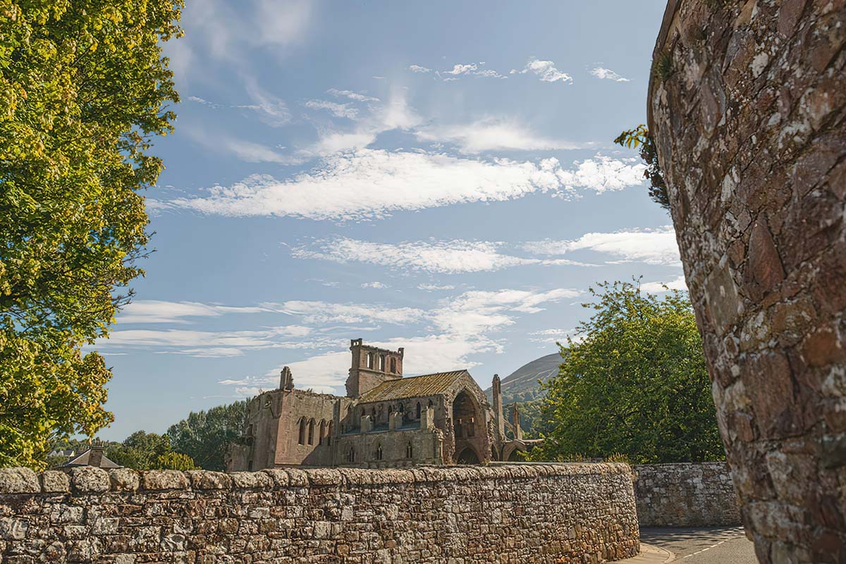 Wandering around the ruins of Melrose Abbey